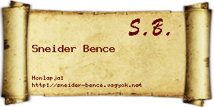 Sneider Bence névjegykártya