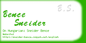 bence sneider business card